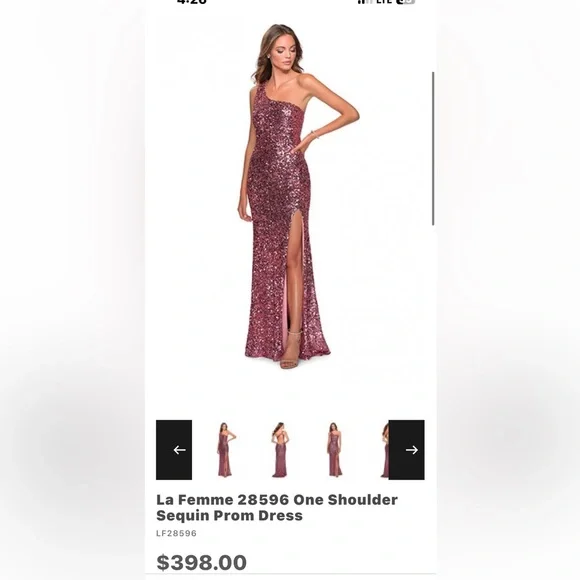 strapless open back dress Shop La Femme 31996 V-Neck Neckline Zipper Back High Slit Beaded Floral  Tulle A-Line Evening Dress  B Chic Fashions